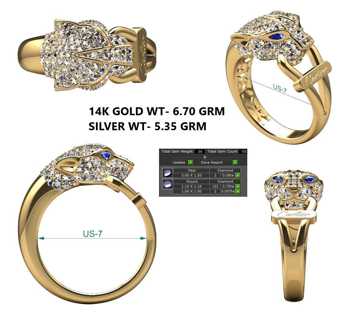 Panther Ring Free 3D print model_15