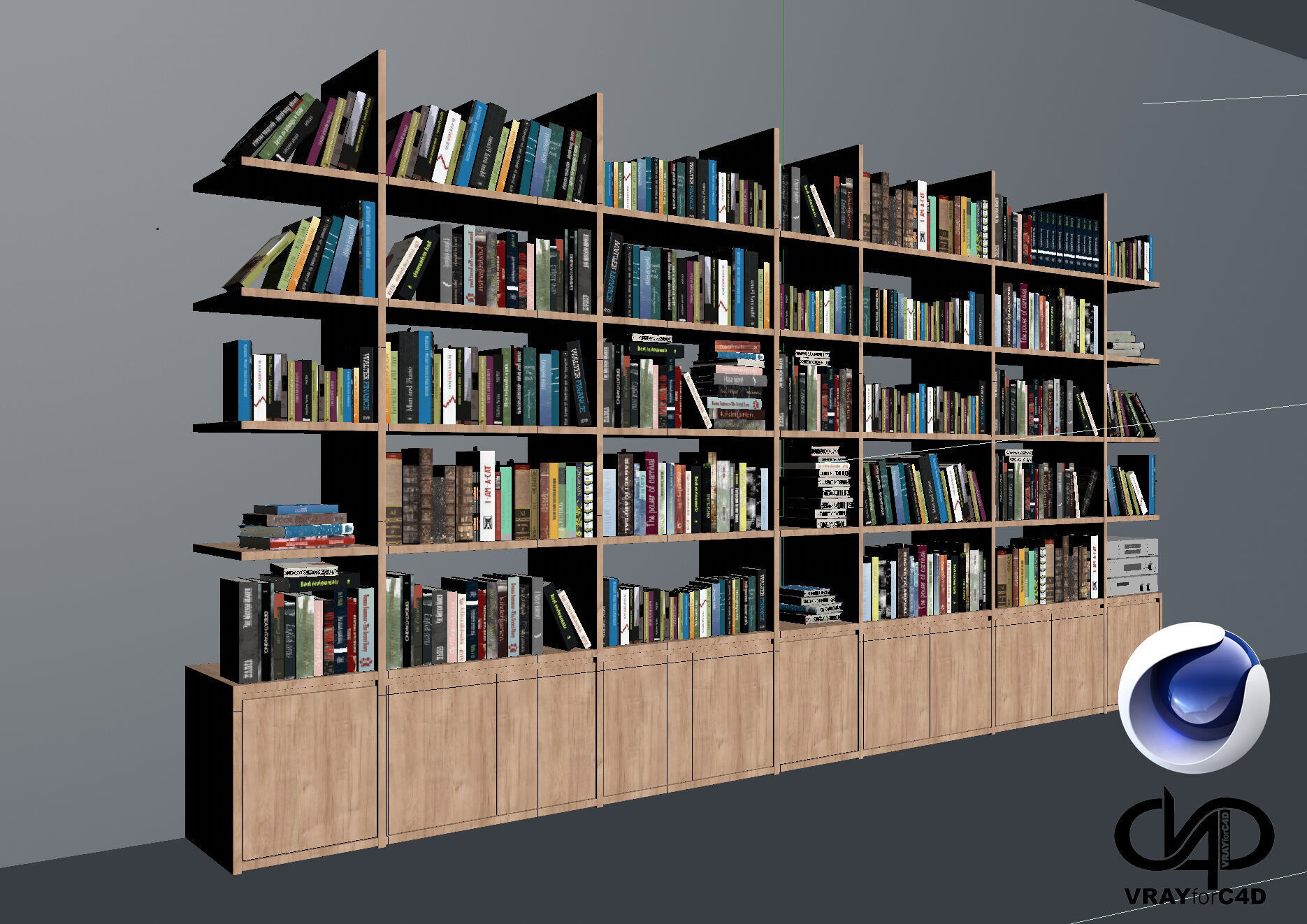 Bookshelf - Vray6 - C4D 3D model_5
