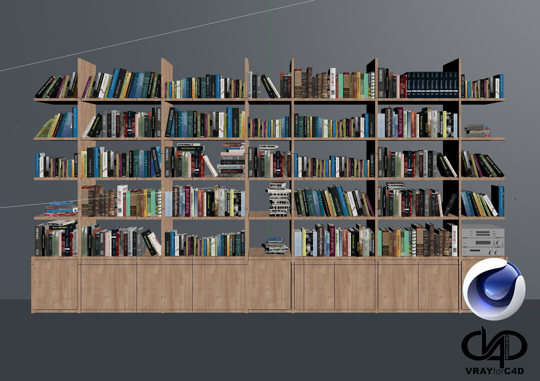 Bookshelf - Vray6 - C4D 3D model_4