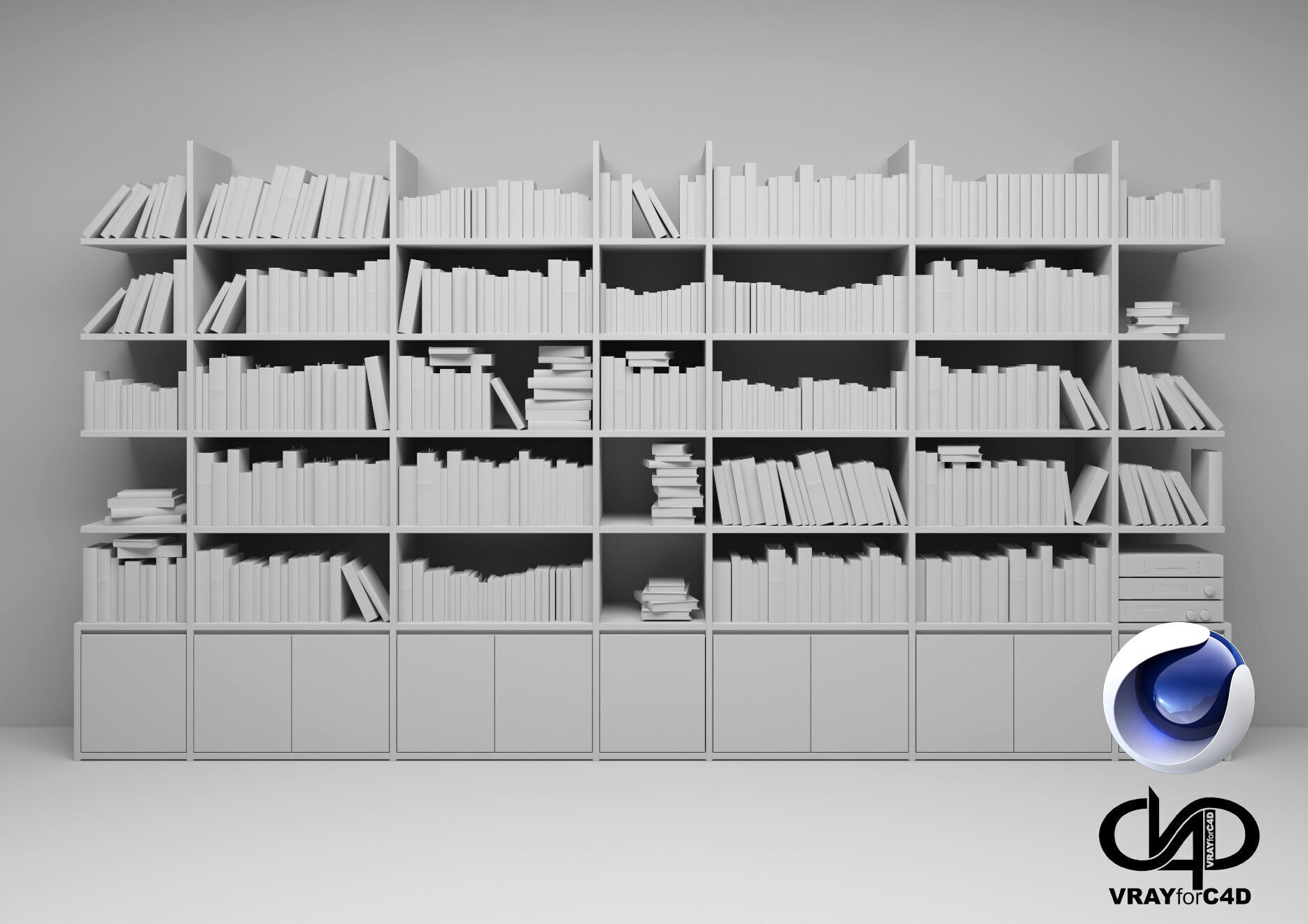 Bookshelf - Vray6 - C4D 3D model_2