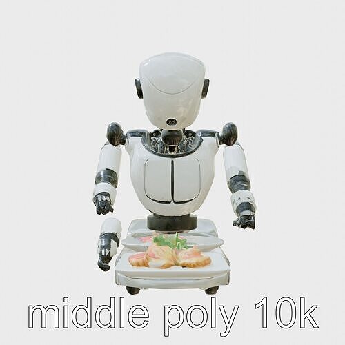 Multifunctional Culinary Robot with Global Recipe Database Low-poly 3D model