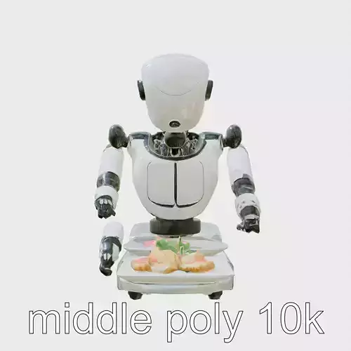 Multifunctional Culinary Robot with Global Recipe Database Low-poly 3D model