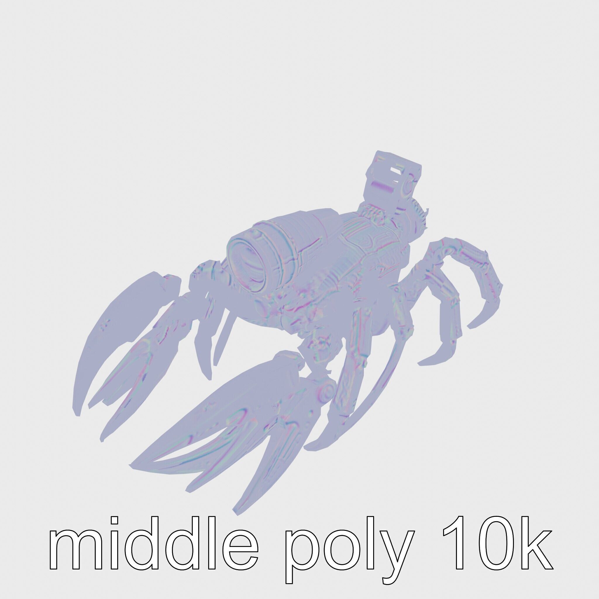 Giant Mechanical Scorpion with Saw Claws and Jet Engine Low-poly 3D model_24