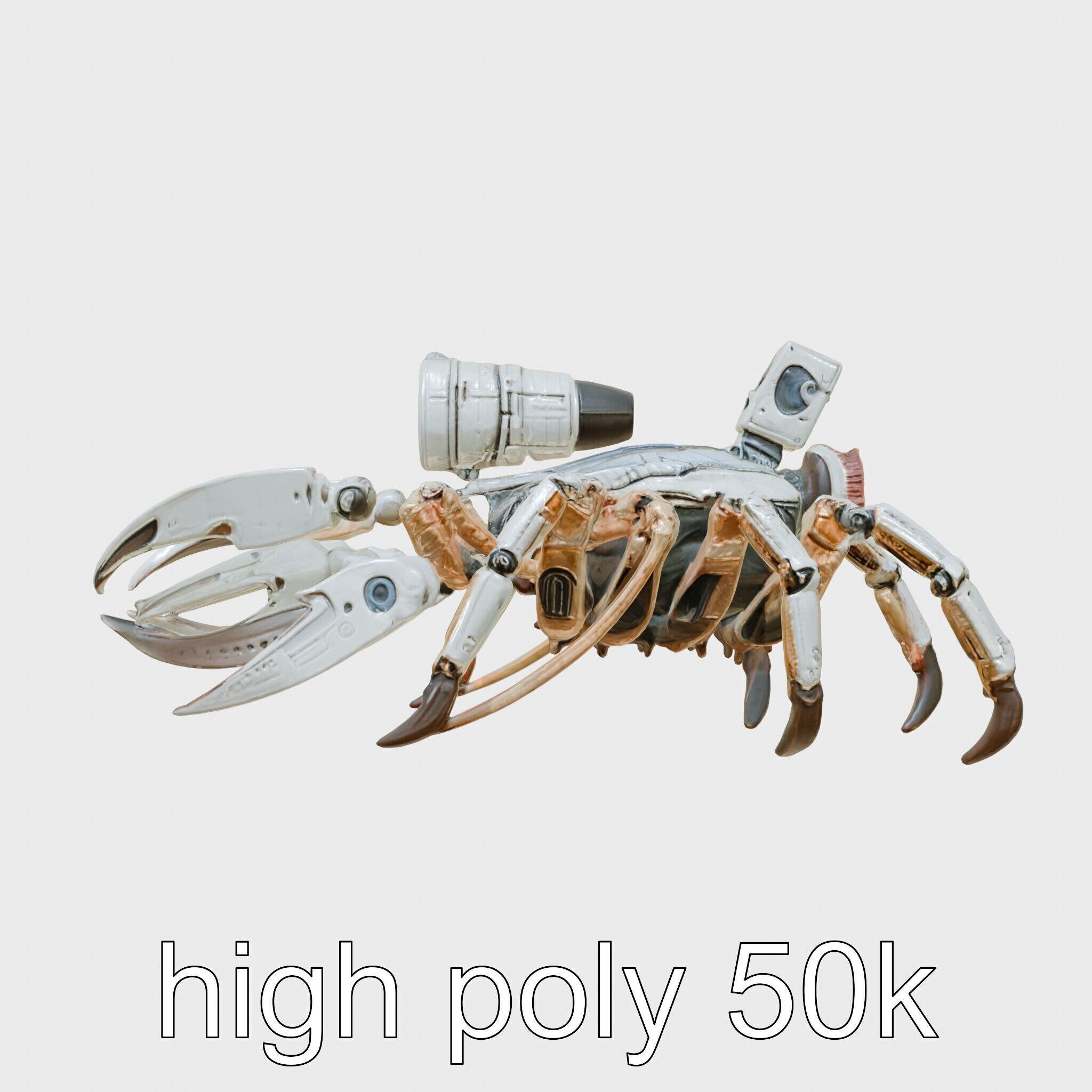 Giant Mechanical Scorpion with Saw Claws and Jet Engine Low-poly 3D model_5