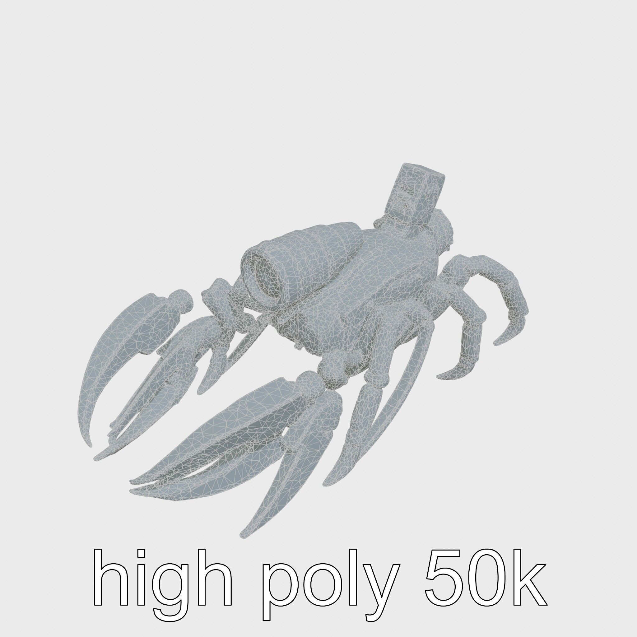 Giant Mechanical Scorpion with Saw Claws and Jet Engine Low-poly 3D model_23