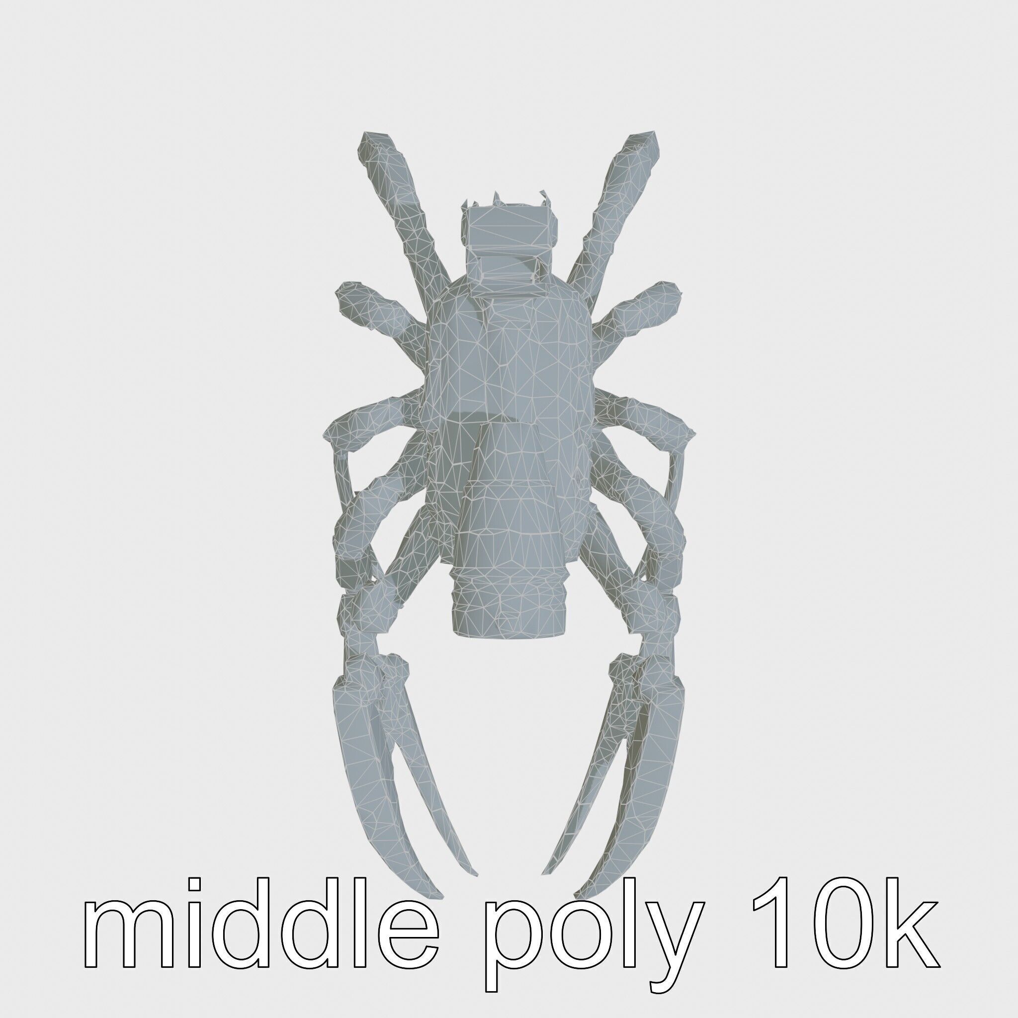 Giant Mechanical Scorpion with Saw Claws and Jet Engine Low-poly 3D model_9