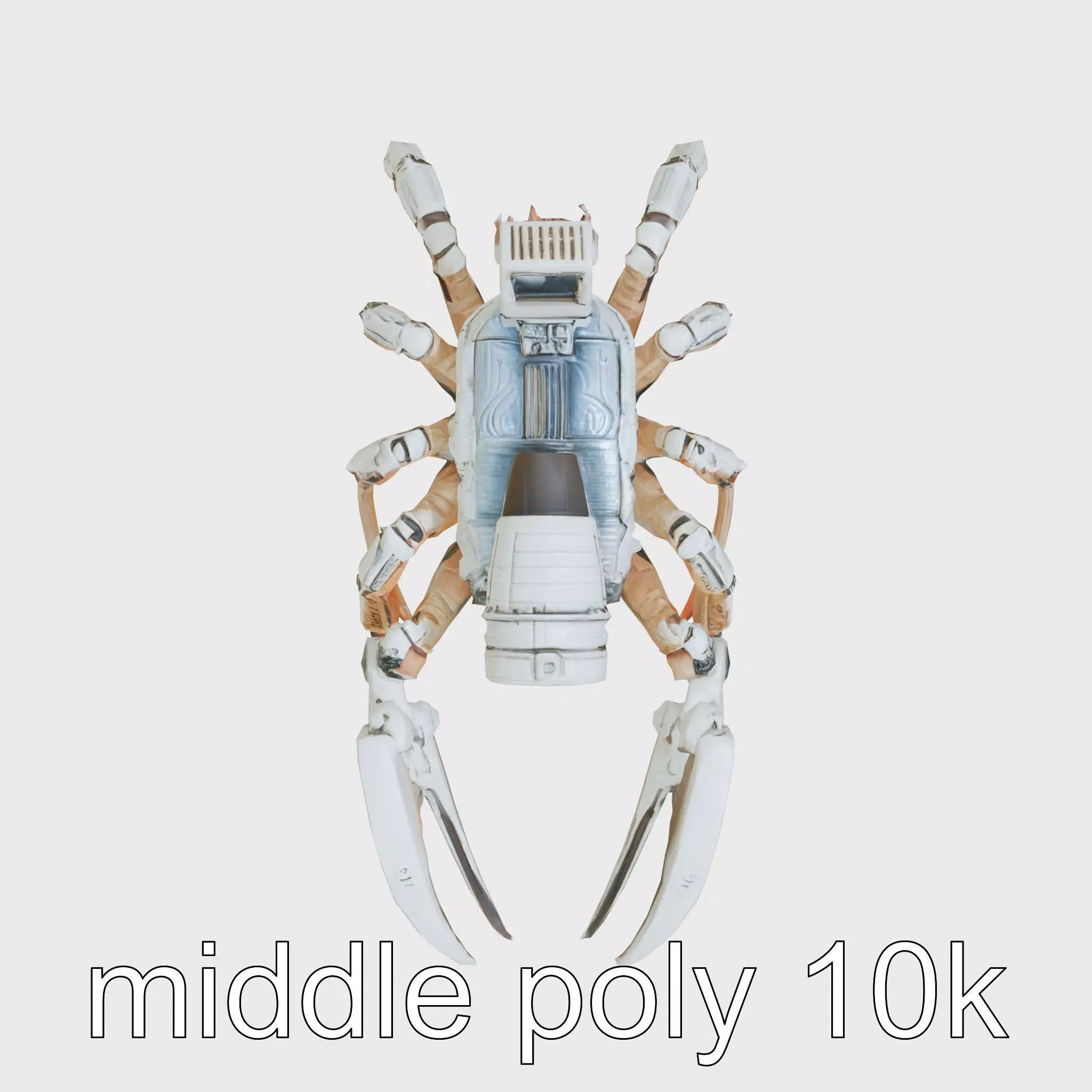 Giant Mechanical Scorpion with Saw Claws and Jet Engine Low-poly 3D model_0