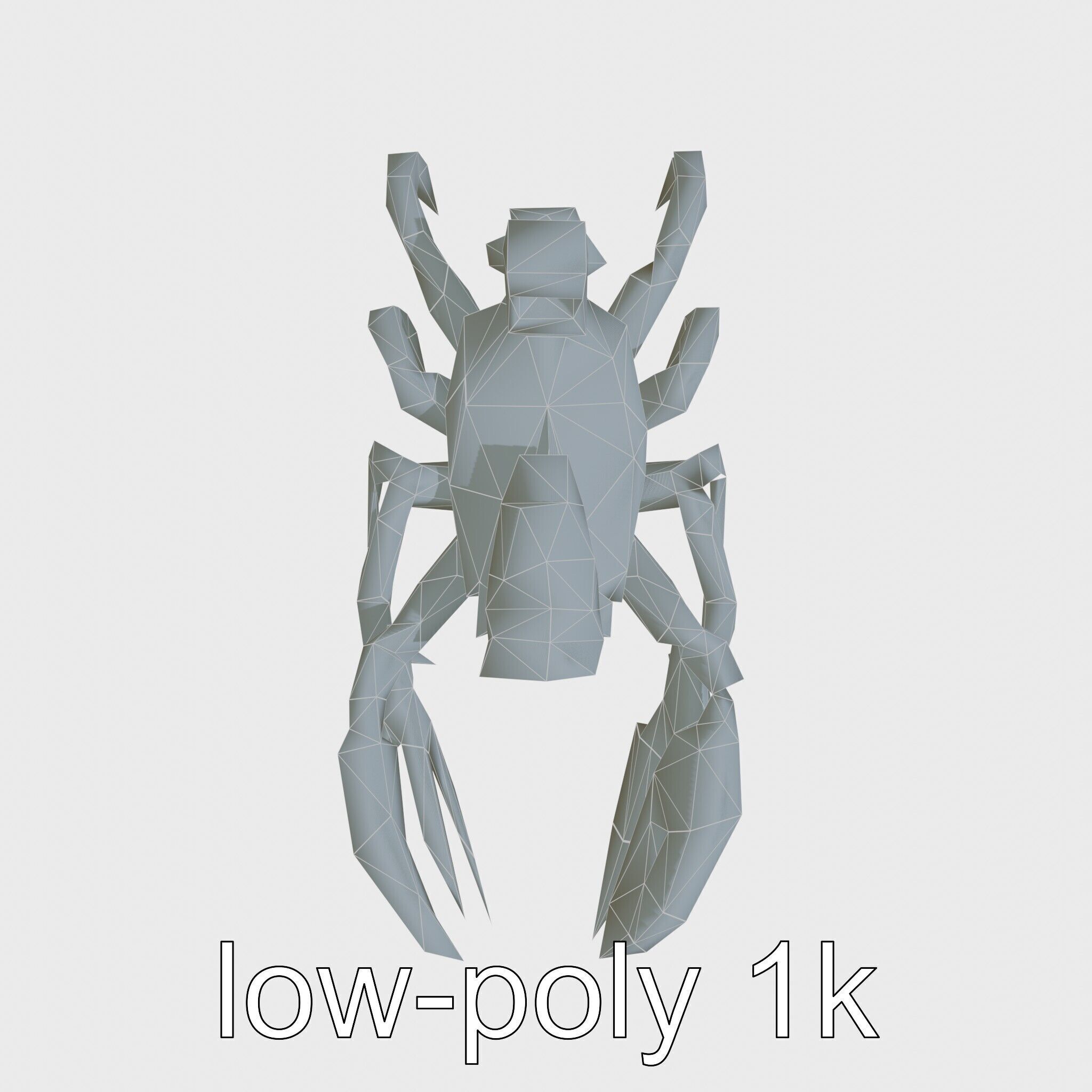 Giant Mechanical Scorpion with Saw Claws and Jet Engine Low-poly 3D model_20