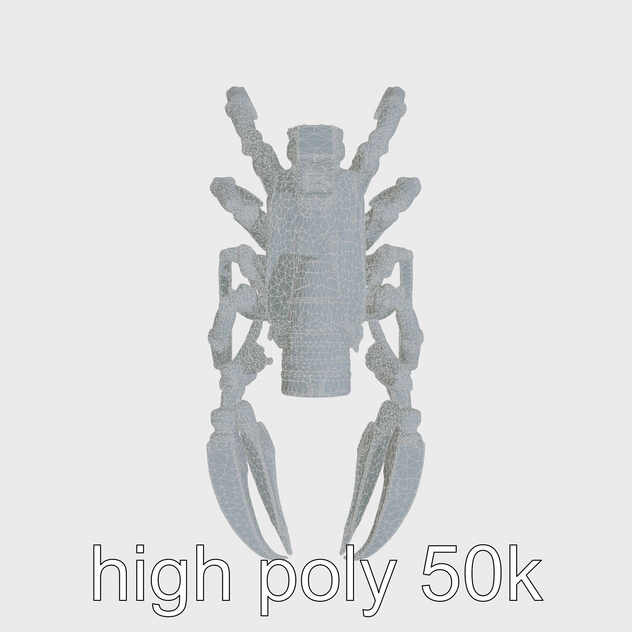 Giant Mechanical Scorpion with Saw Claws and Jet Engine Low-poly 3D model_25