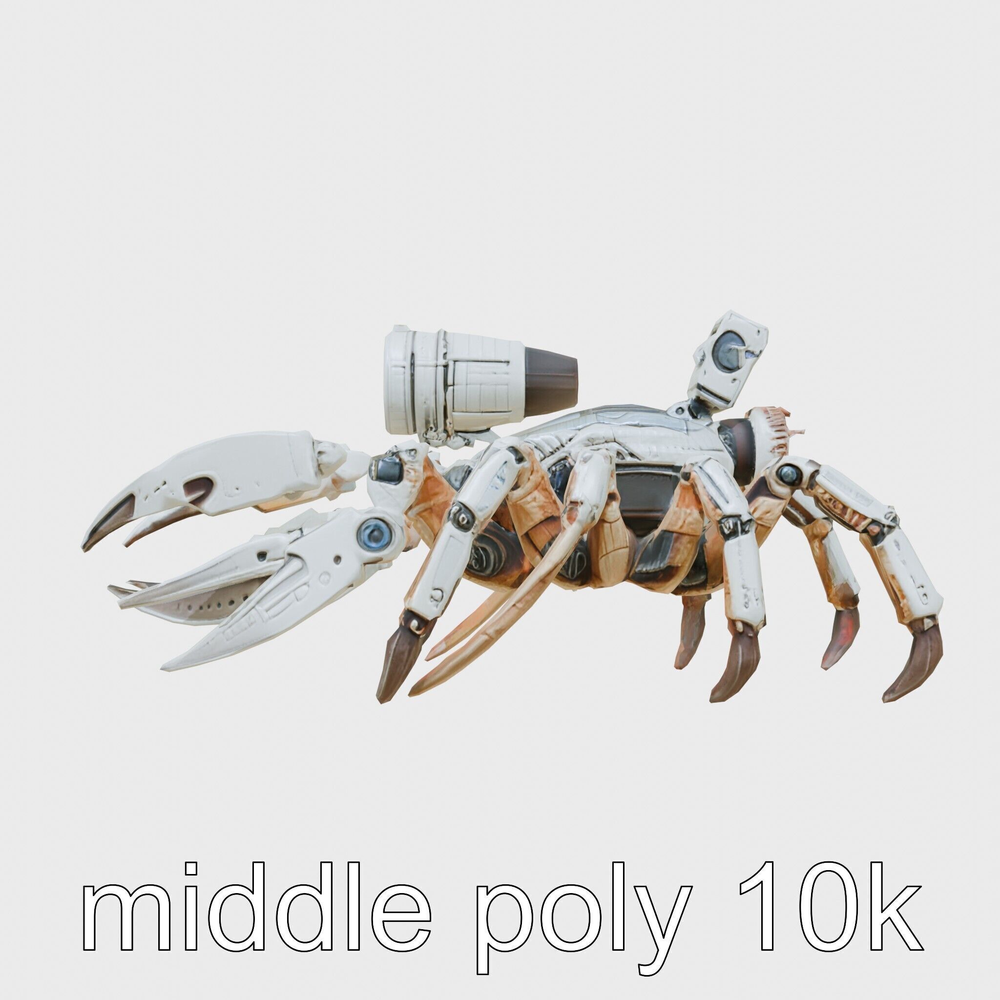 Giant Mechanical Scorpion with Saw Claws and Jet Engine Low-poly 3D model_21