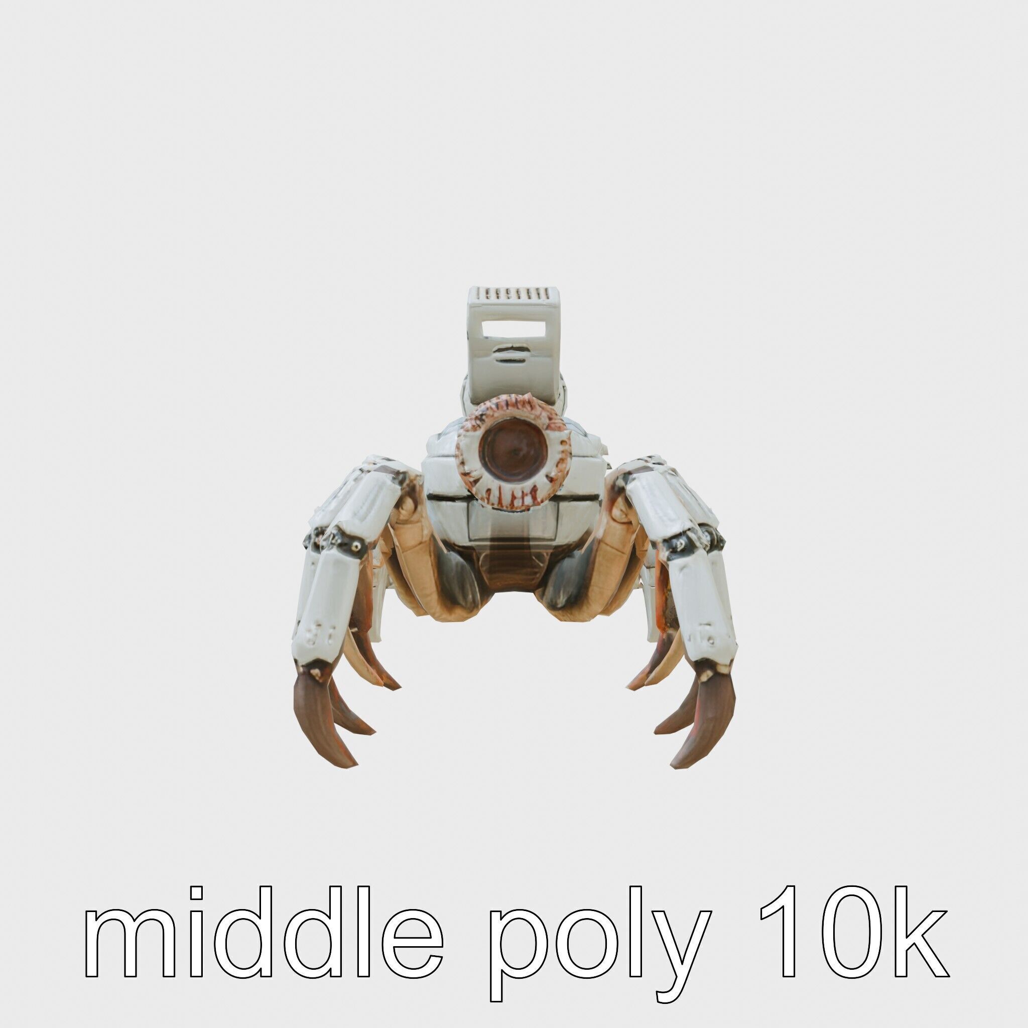 Giant Mechanical Scorpion with Saw Claws and Jet Engine Low-poly 3D model_12