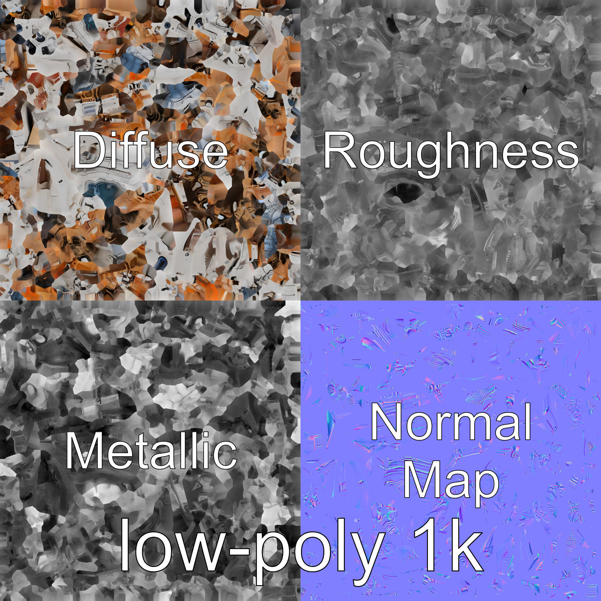 Giant Mechanical Scorpion with Saw Claws and Jet Engine Low-poly 3D model_4