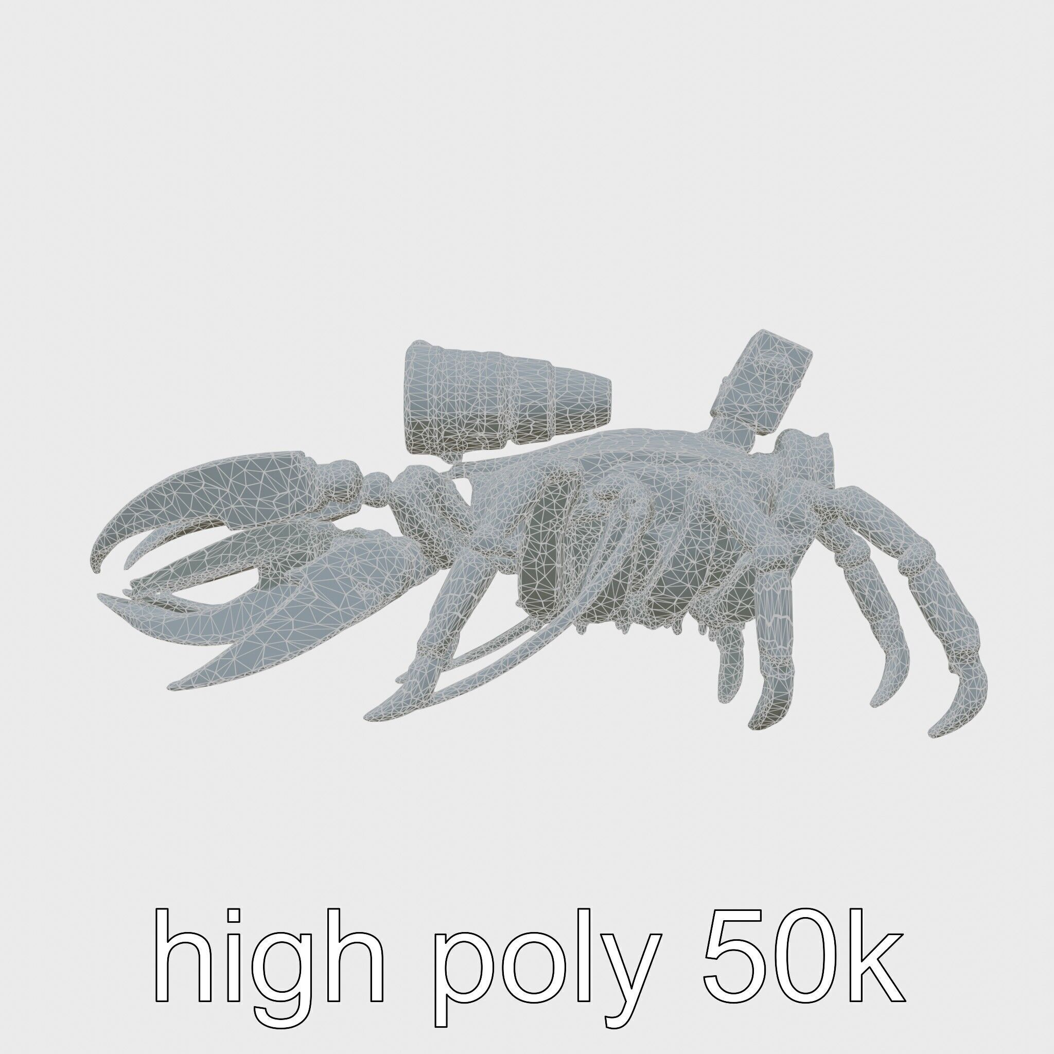 Giant Mechanical Scorpion with Saw Claws and Jet Engine Low-poly 3D model_8