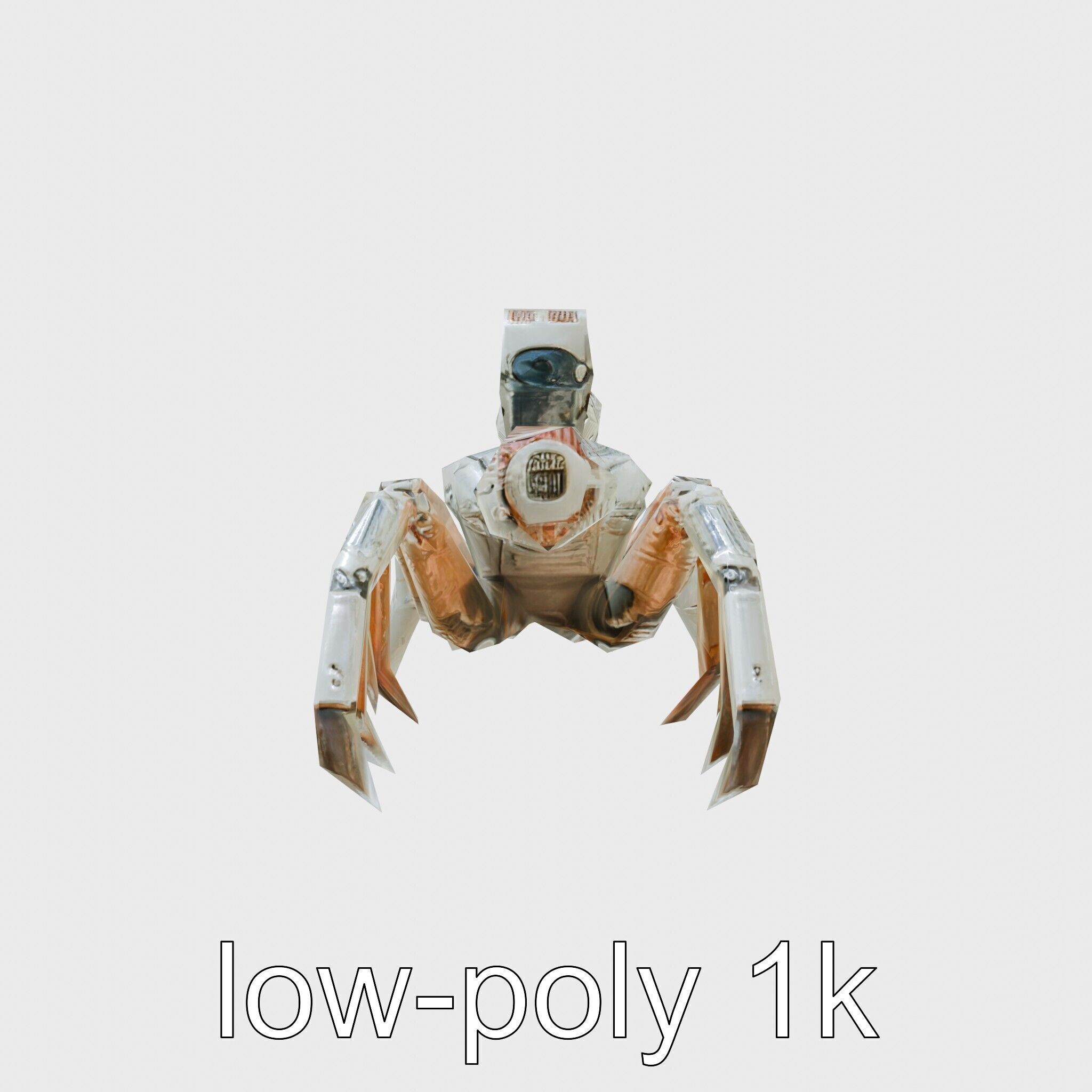 Giant Mechanical Scorpion with Saw Claws and Jet Engine Low-poly 3D model_7