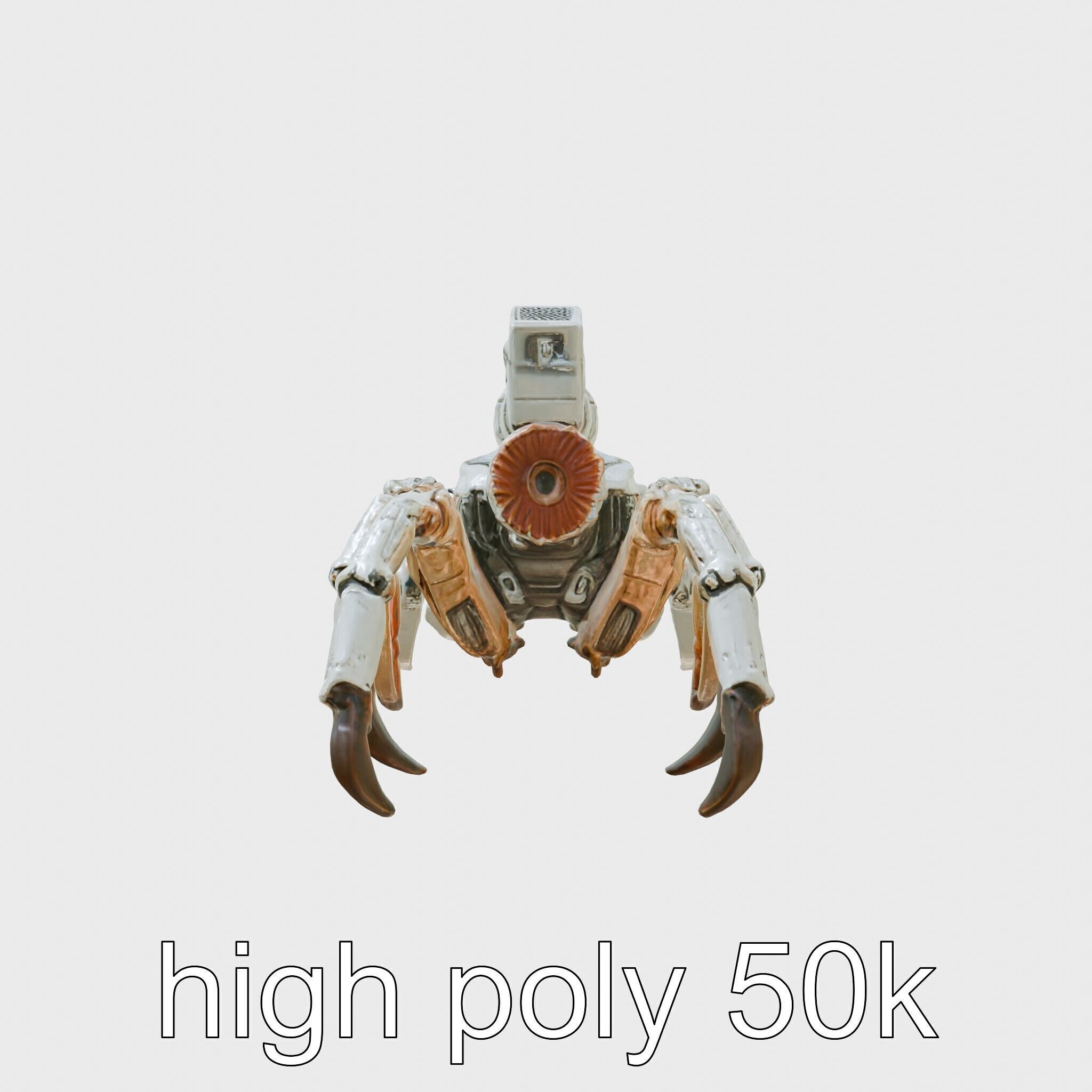 Giant Mechanical Scorpion with Saw Claws and Jet Engine Low-poly 3D model_19