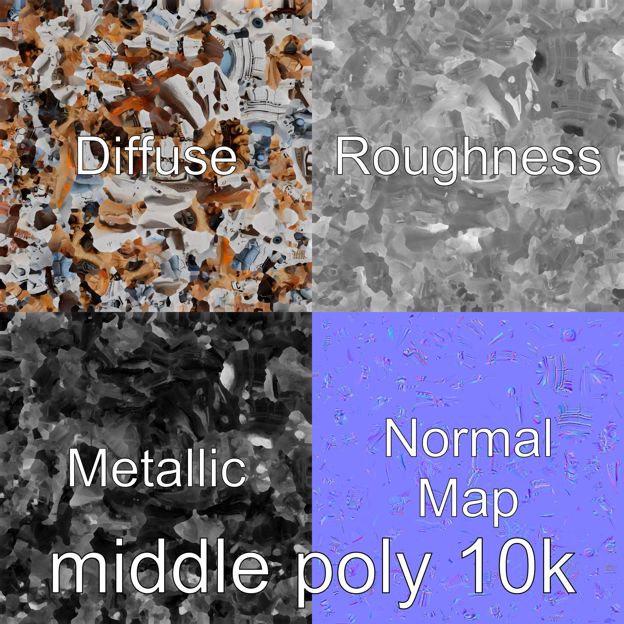 Giant Mechanical Scorpion with Saw Claws and Jet Engine Low-poly 3D model_32