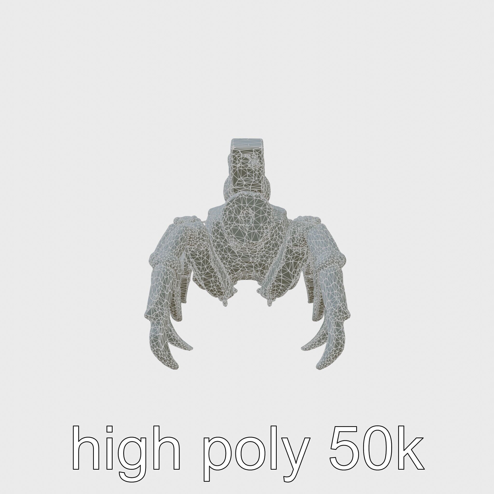 Giant Mechanical Scorpion with Saw Claws and Jet Engine Low-poly 3D model_17