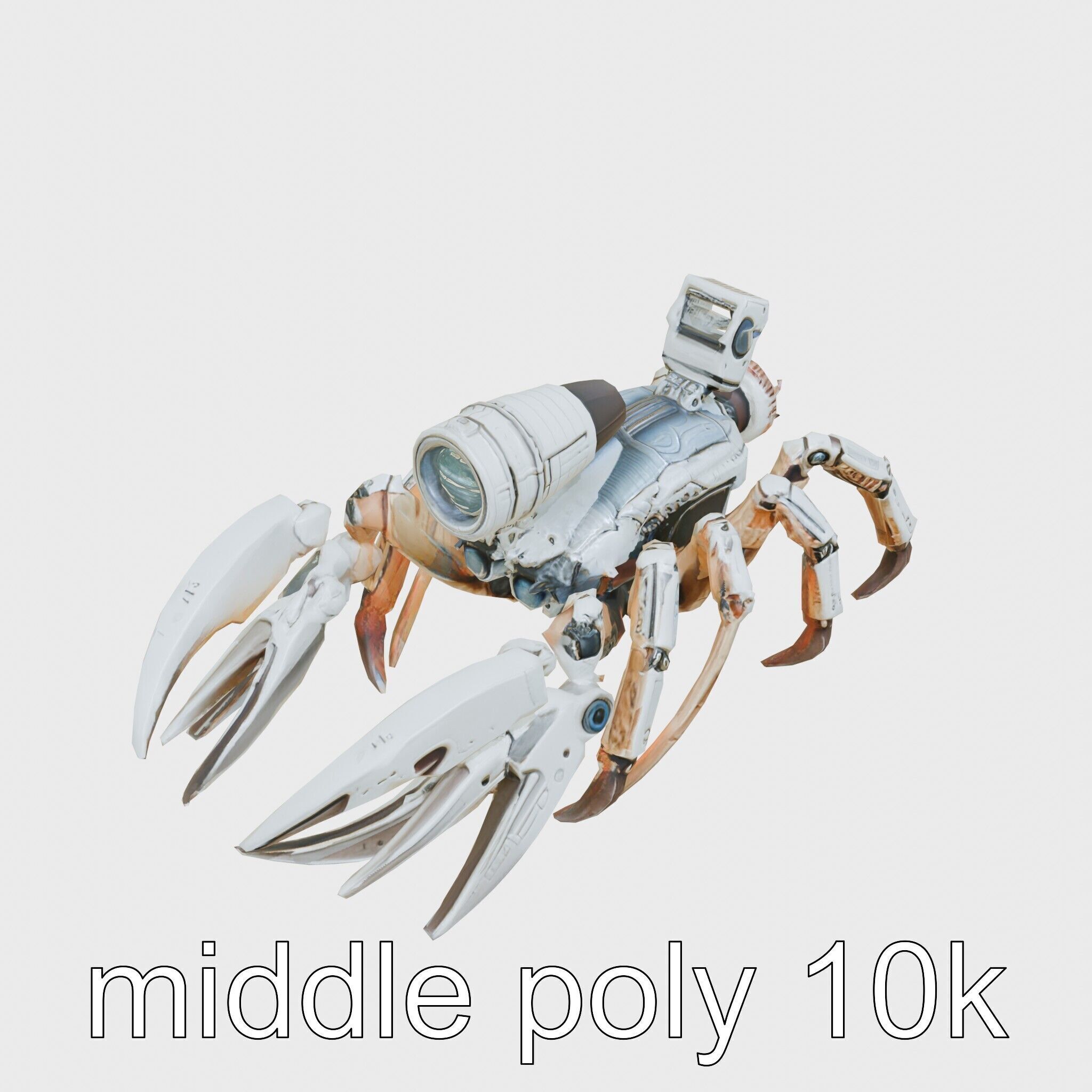 Giant Mechanical Scorpion with Saw Claws and Jet Engine Low-poly 3D model_28