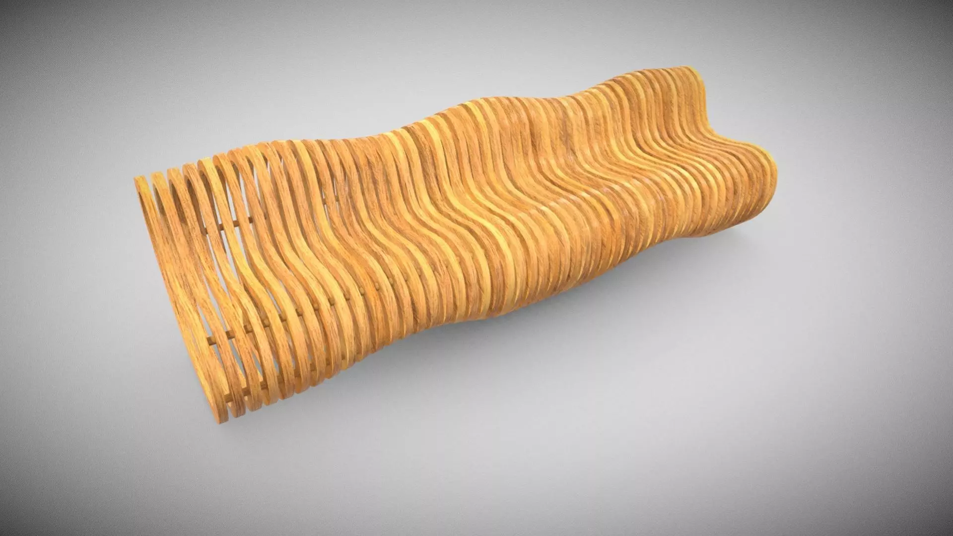 Organic Bench Low-poly 3D model