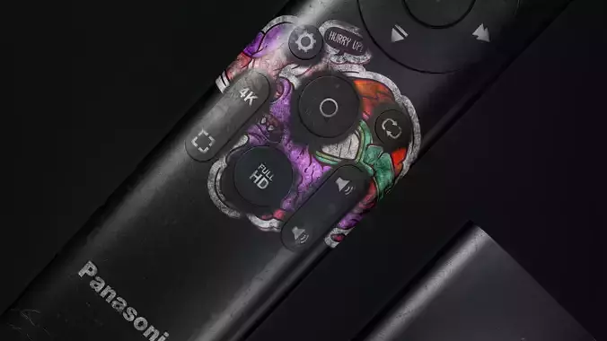 Stylized Panasonic Remote Control   3D Model  PBR Textured