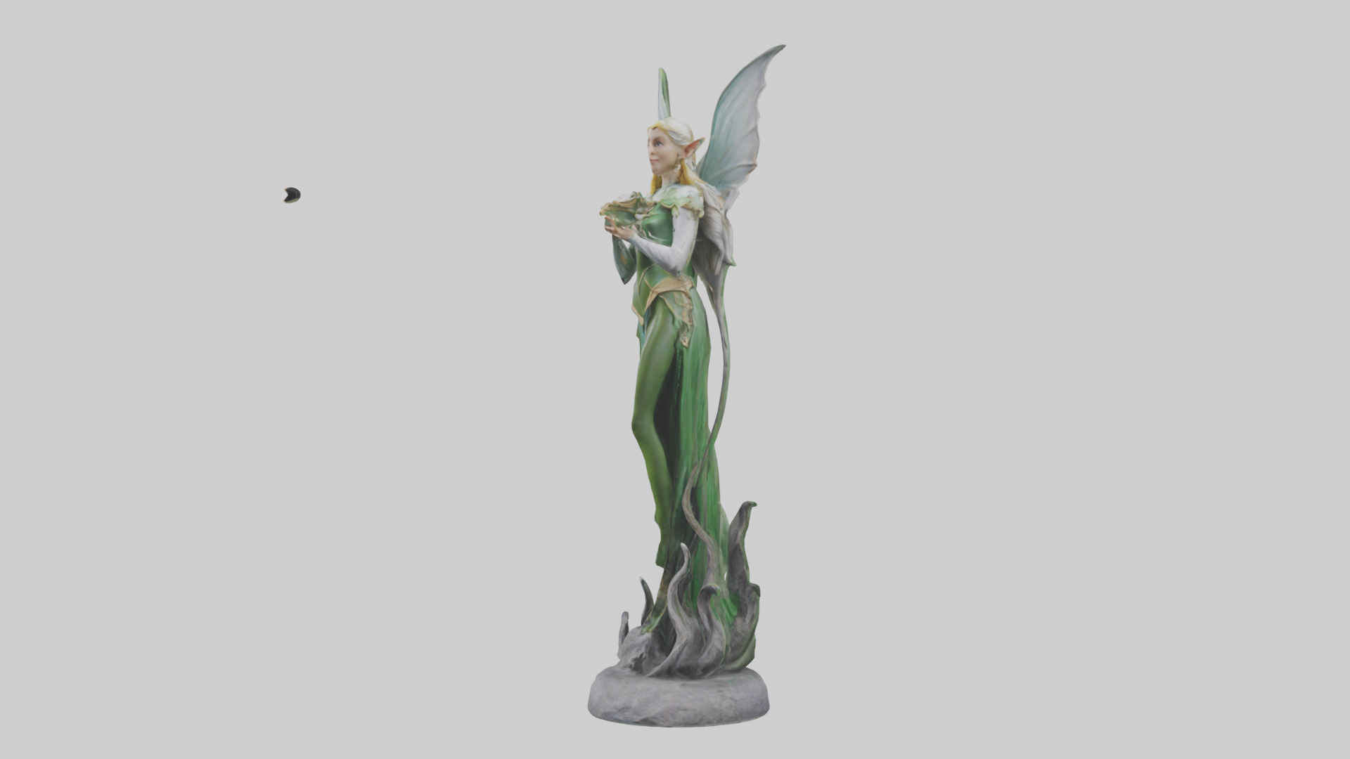 Elf Princess statue model 3D model_10