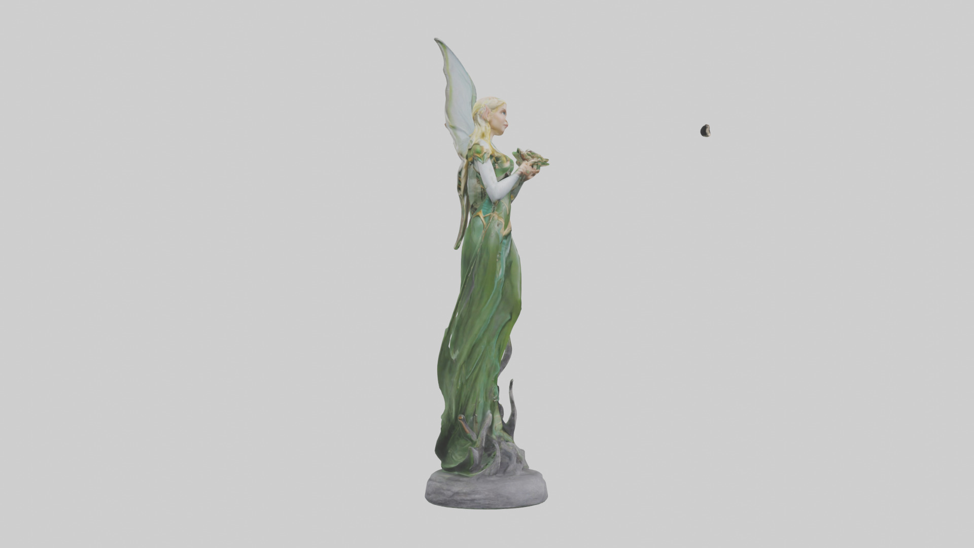 Elf Princess statue model 3D model_13