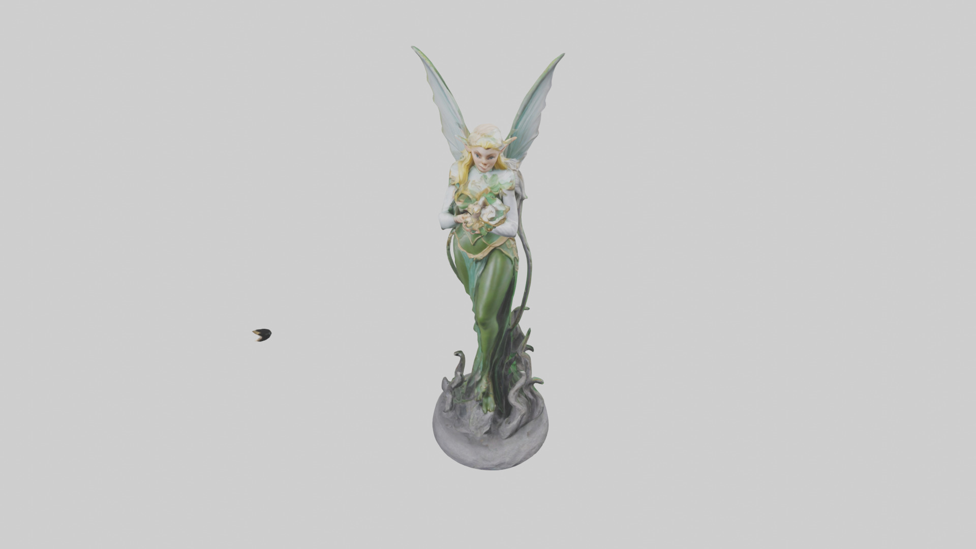 Elf Princess statue model 3D model_16