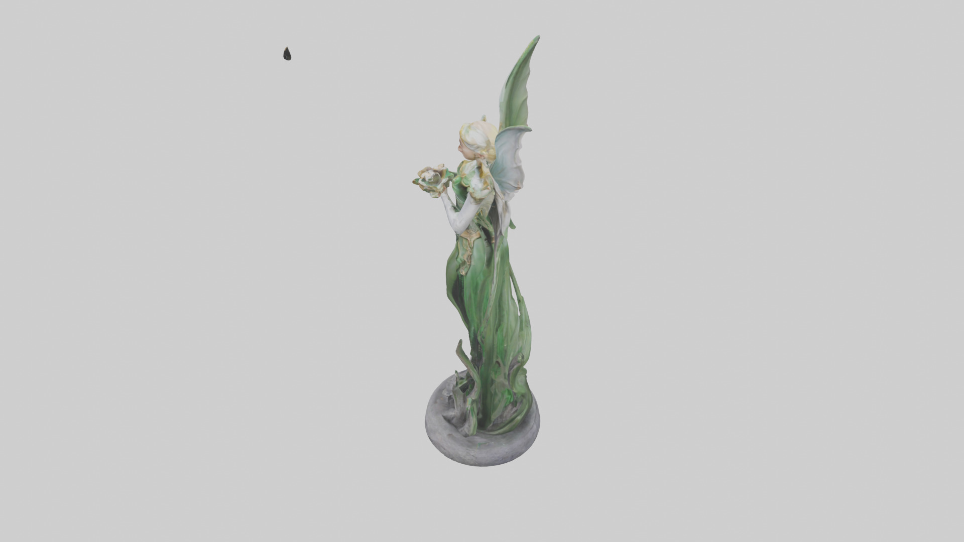 Elf Princess statue model 3D model_17