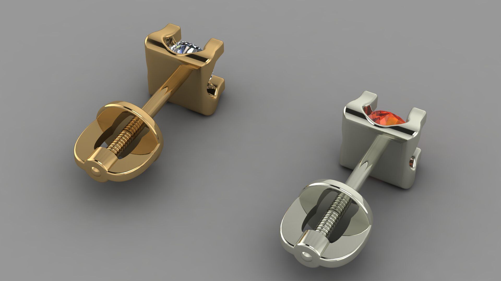 Earrings width diamond 3D print model_7