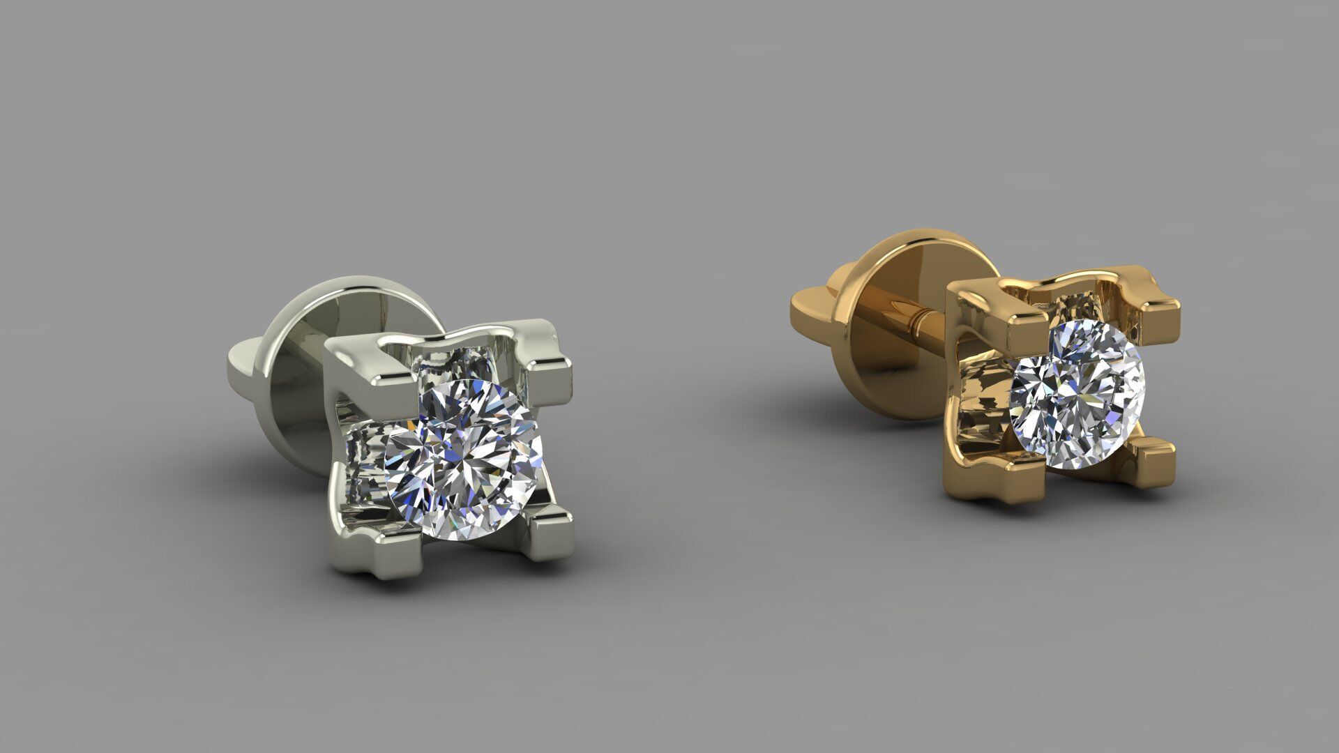 Earrings width diamond 3D print model_10