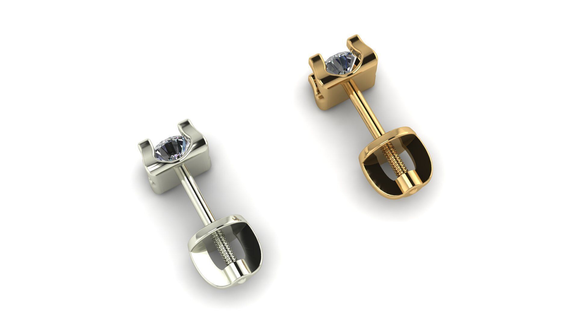 Earrings width diamond 3D print model_2