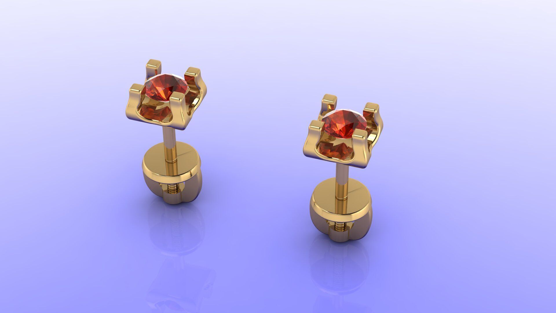 Earrings width diamond 3D print model_3