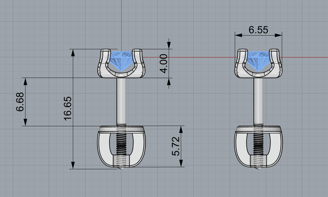 Earrings width diamond 3D print model_13