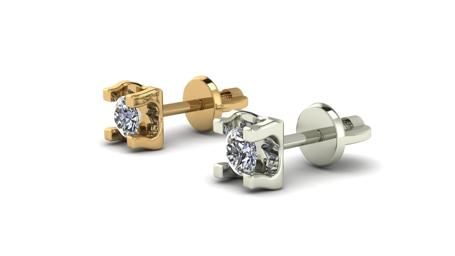 Earrings width diamond 3D print model_11