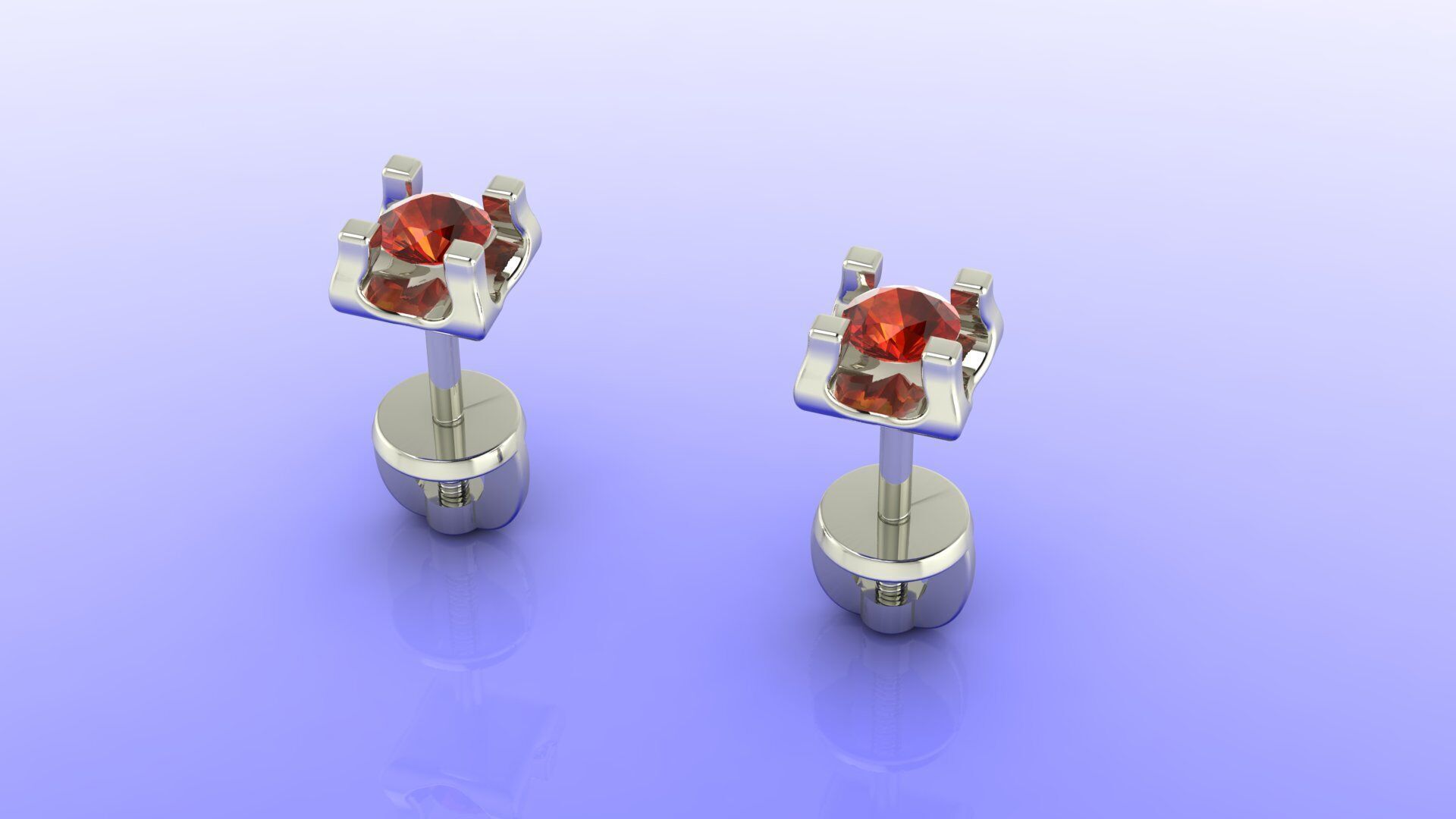 Earrings width diamond 3D print model_4