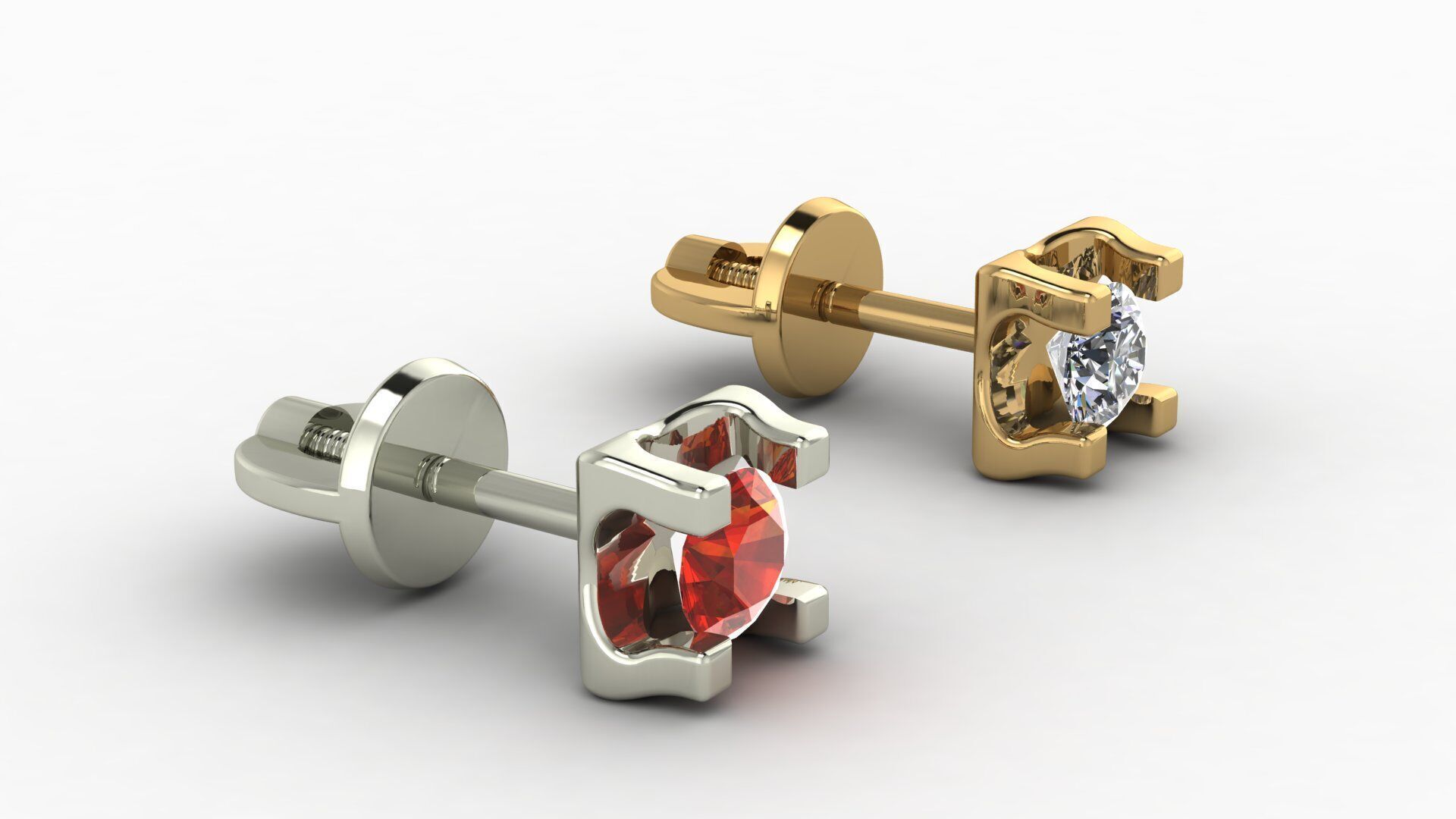 Earrings width diamond 3D print model_6