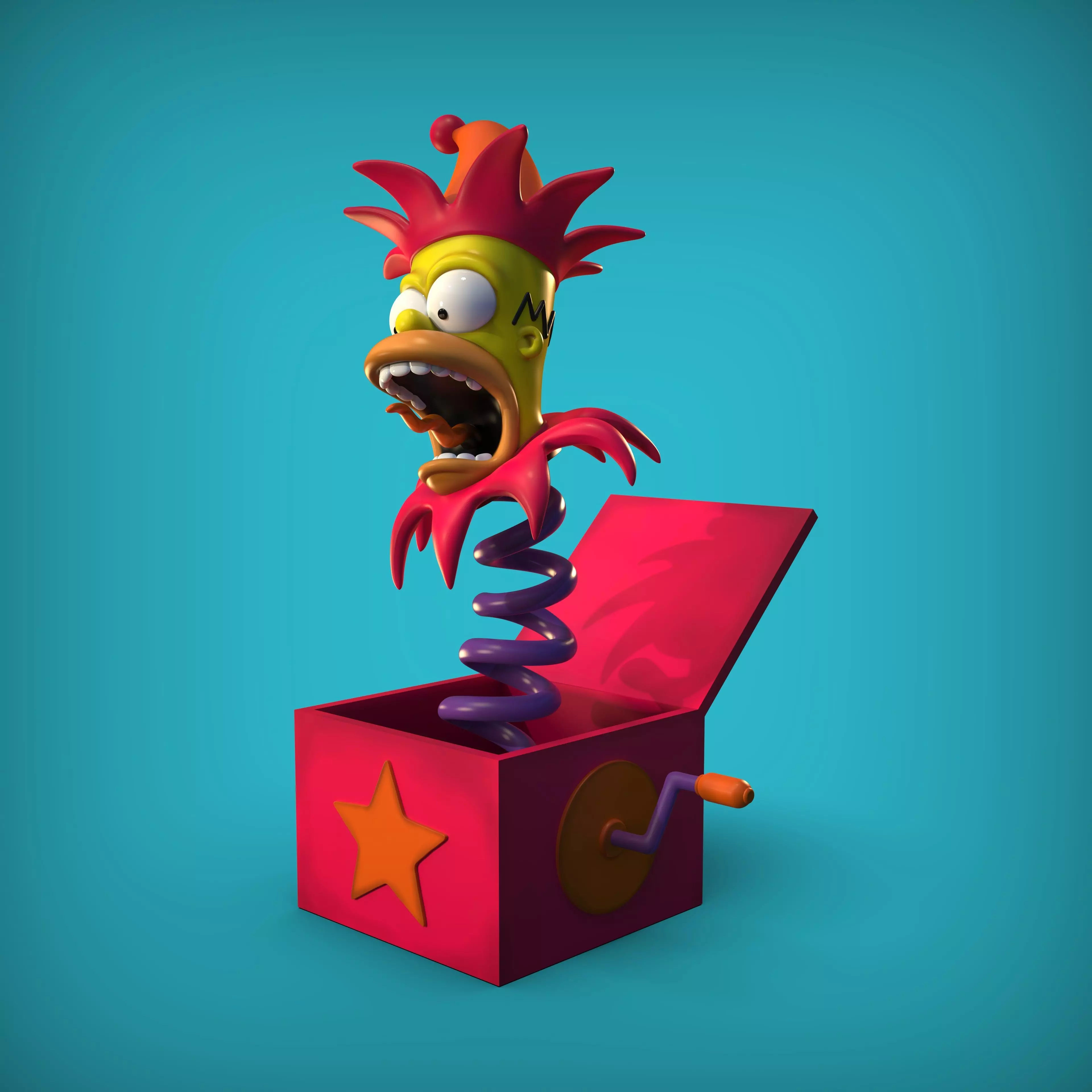 HOMERO SIMPSON- SURPRISE BOX 3D print model_2