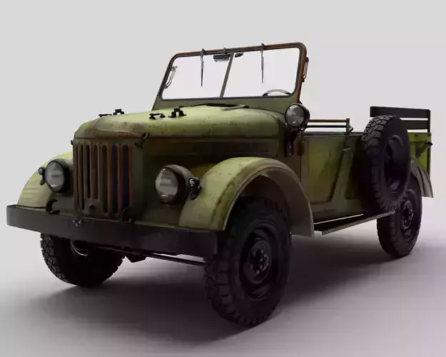 old rusty car GAZ 69