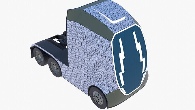 Future semitruck XIII PBR 3D model 6