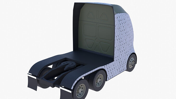 Future semitruck XIII PBR 3D model 3