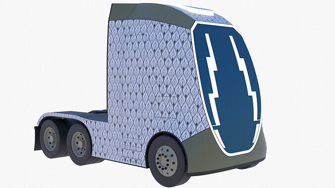 Future semitruck XIII PBR 3D model 5
