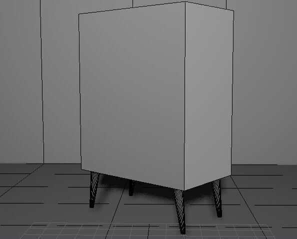 furniture cupboard Low-poly 3D model_9
