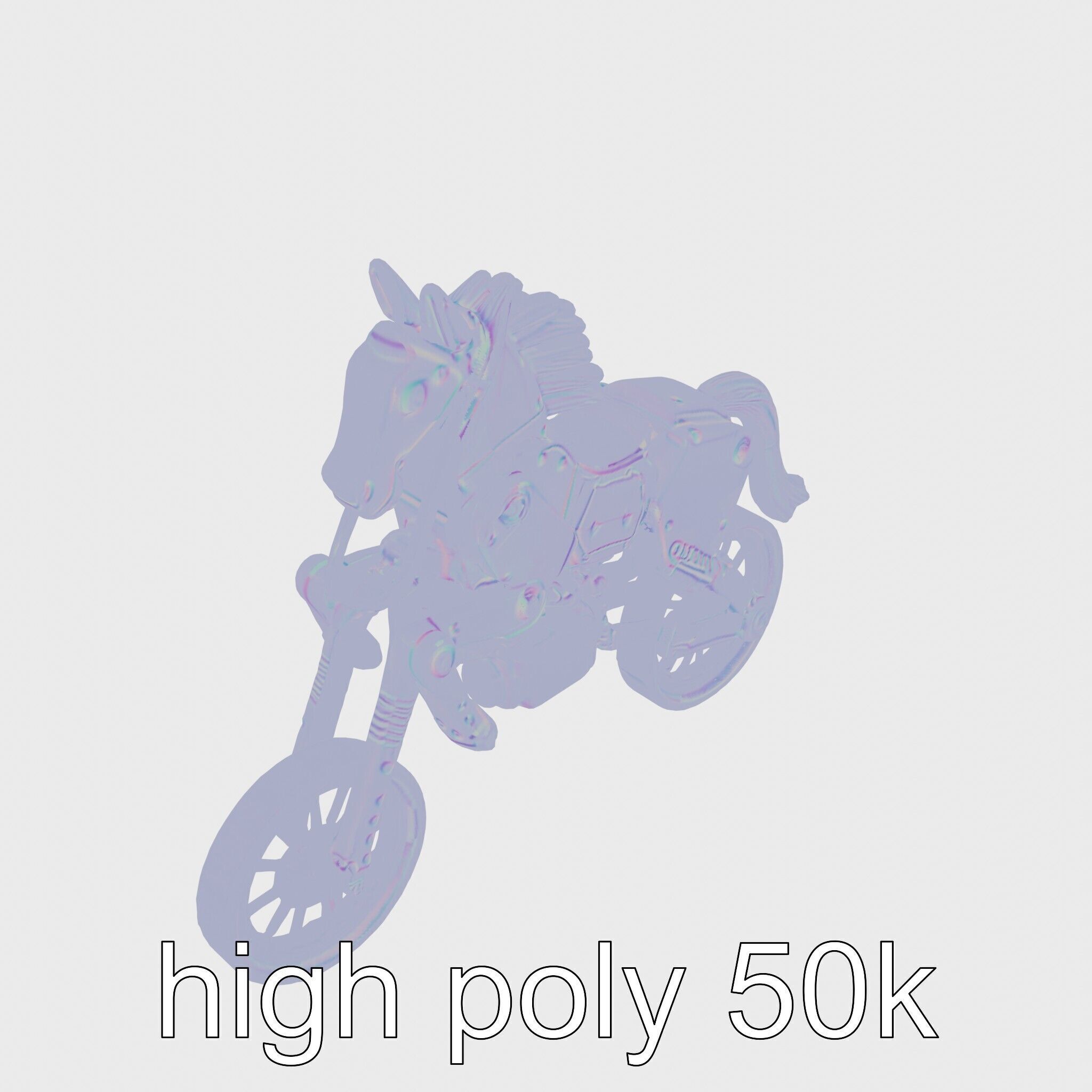 Mechanical Horse with Dynamic Shock Absorbers Low-poly 3D model_16