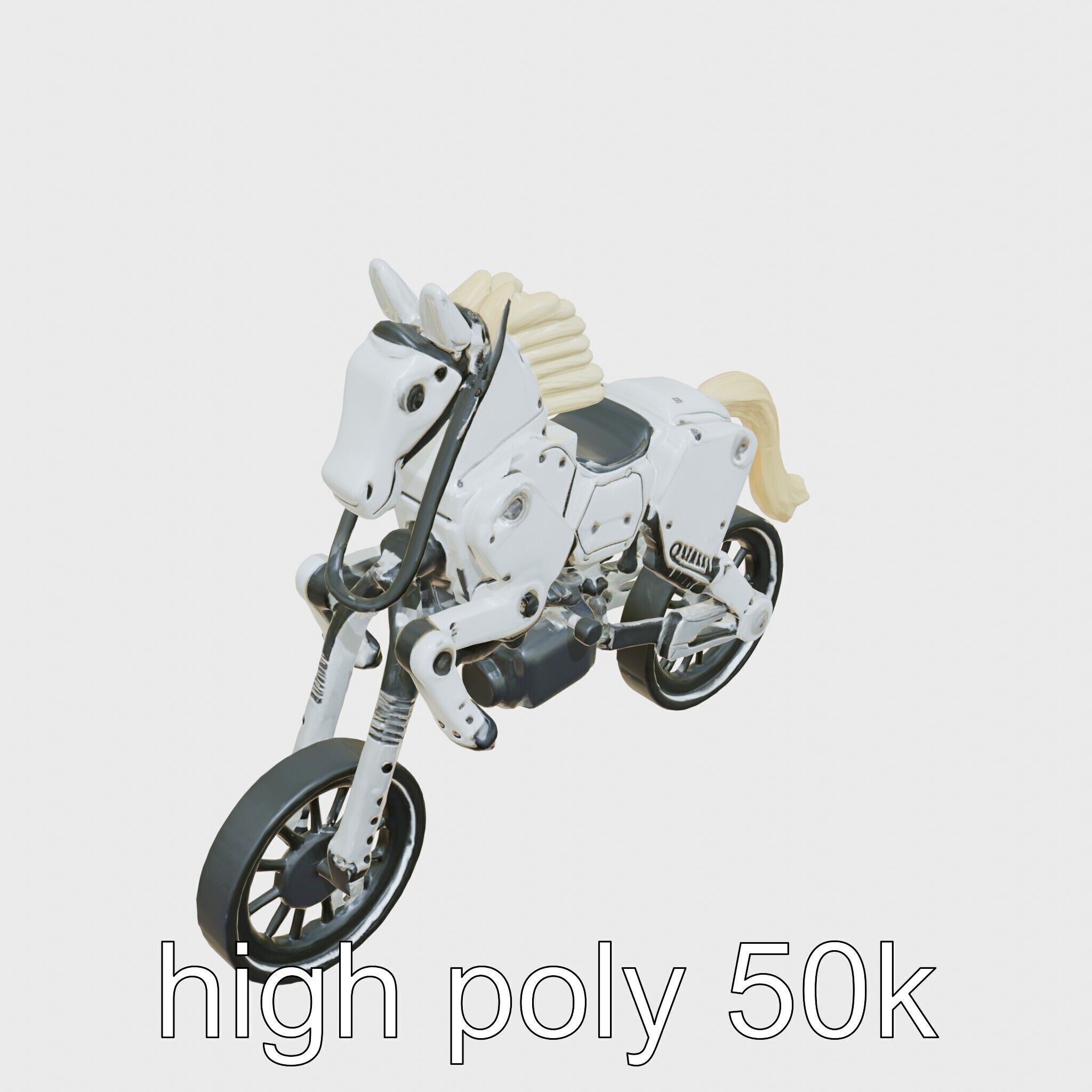 Mechanical Horse with Dynamic Shock Absorbers Low-poly 3D model_8