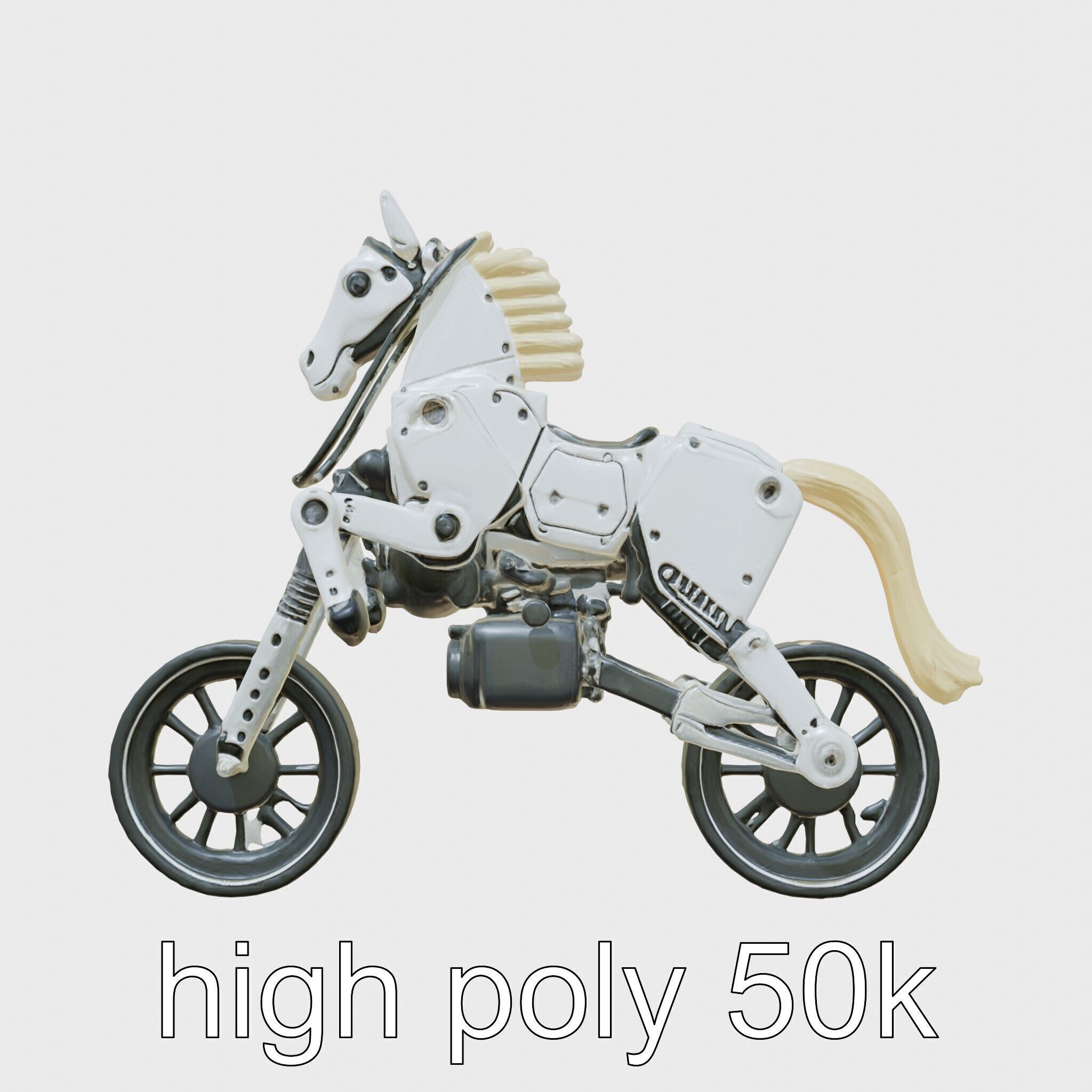 Mechanical Horse with Dynamic Shock Absorbers Low-poly 3D model_23