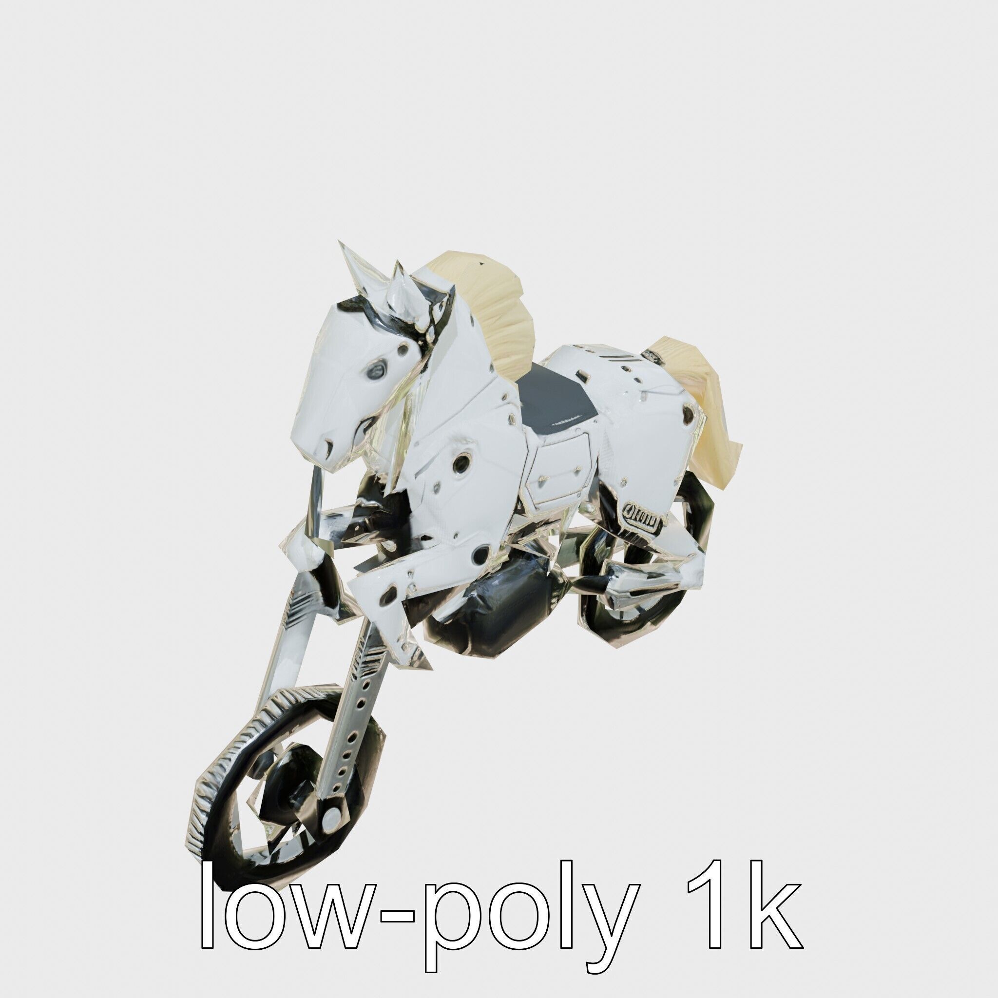Mechanical Horse with Dynamic Shock Absorbers Low-poly 3D model_13