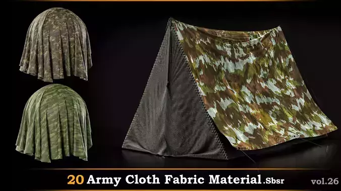 20 Army cloth Fabric Material-Sbsr-Vol 26