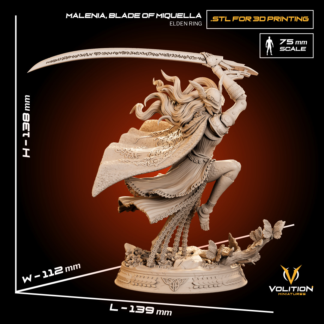 Malenia Blade of Miquella - Elden Ring Fan Art - 3D Printing 3D print model_12