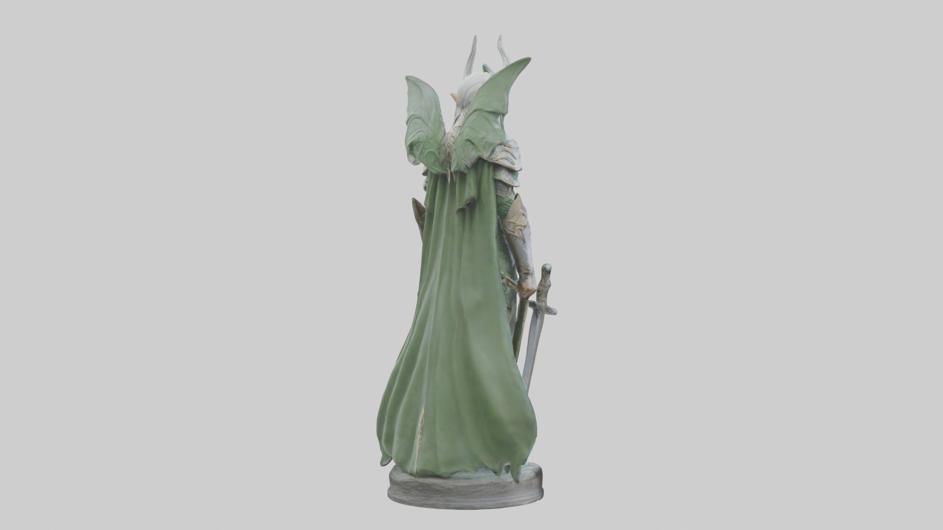 Elven Warrior statue model 3D model_2