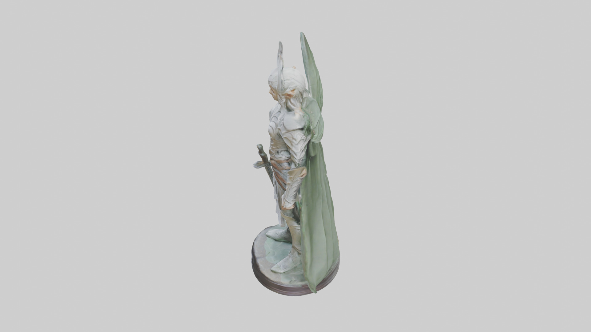 Elven Warrior statue model 3D model_17